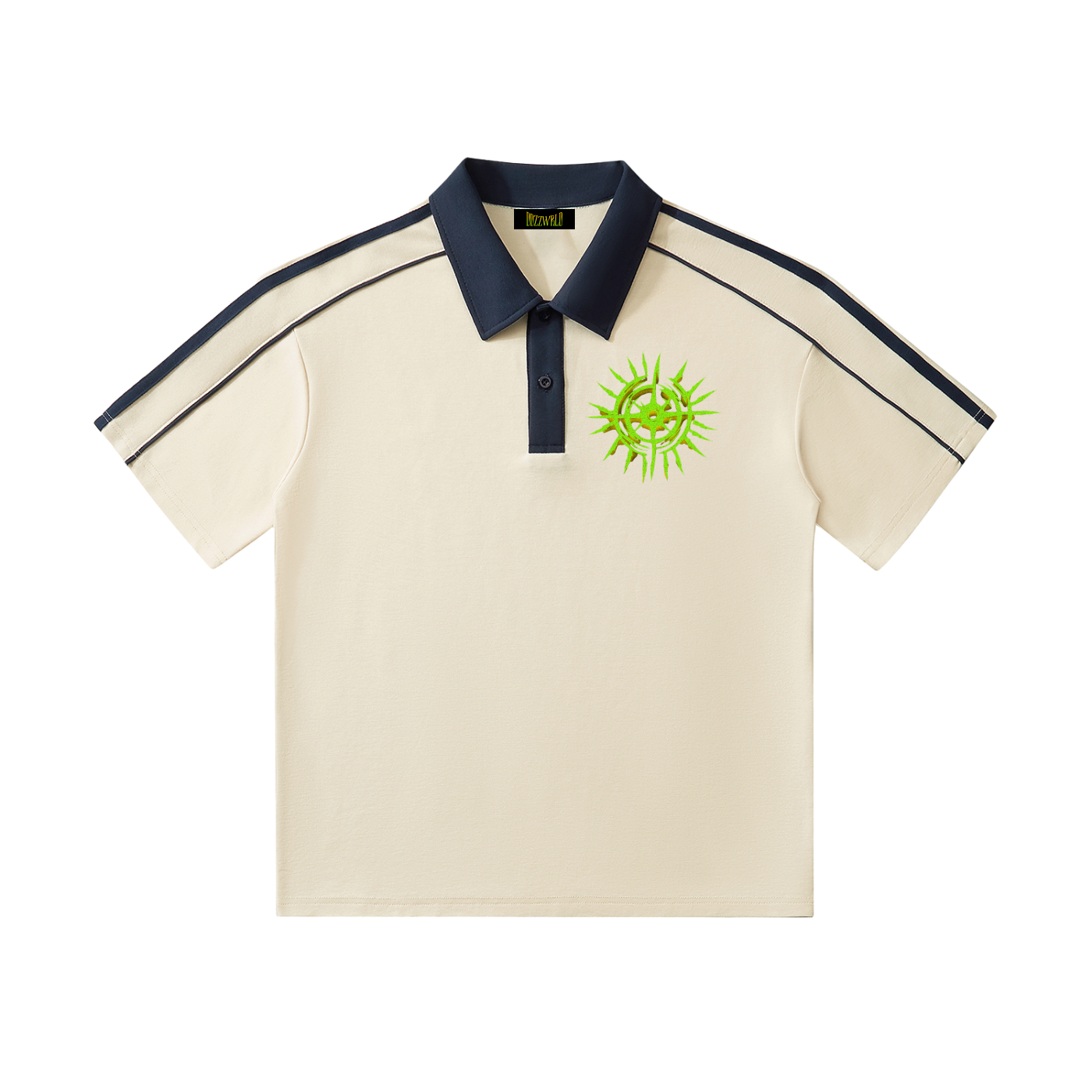Ddzzwrld Contrast Collar Short-Sleeve Polo Shirt