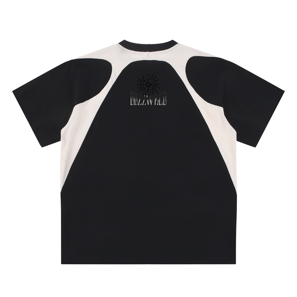 Contrast Panel Cotton T-Shirt