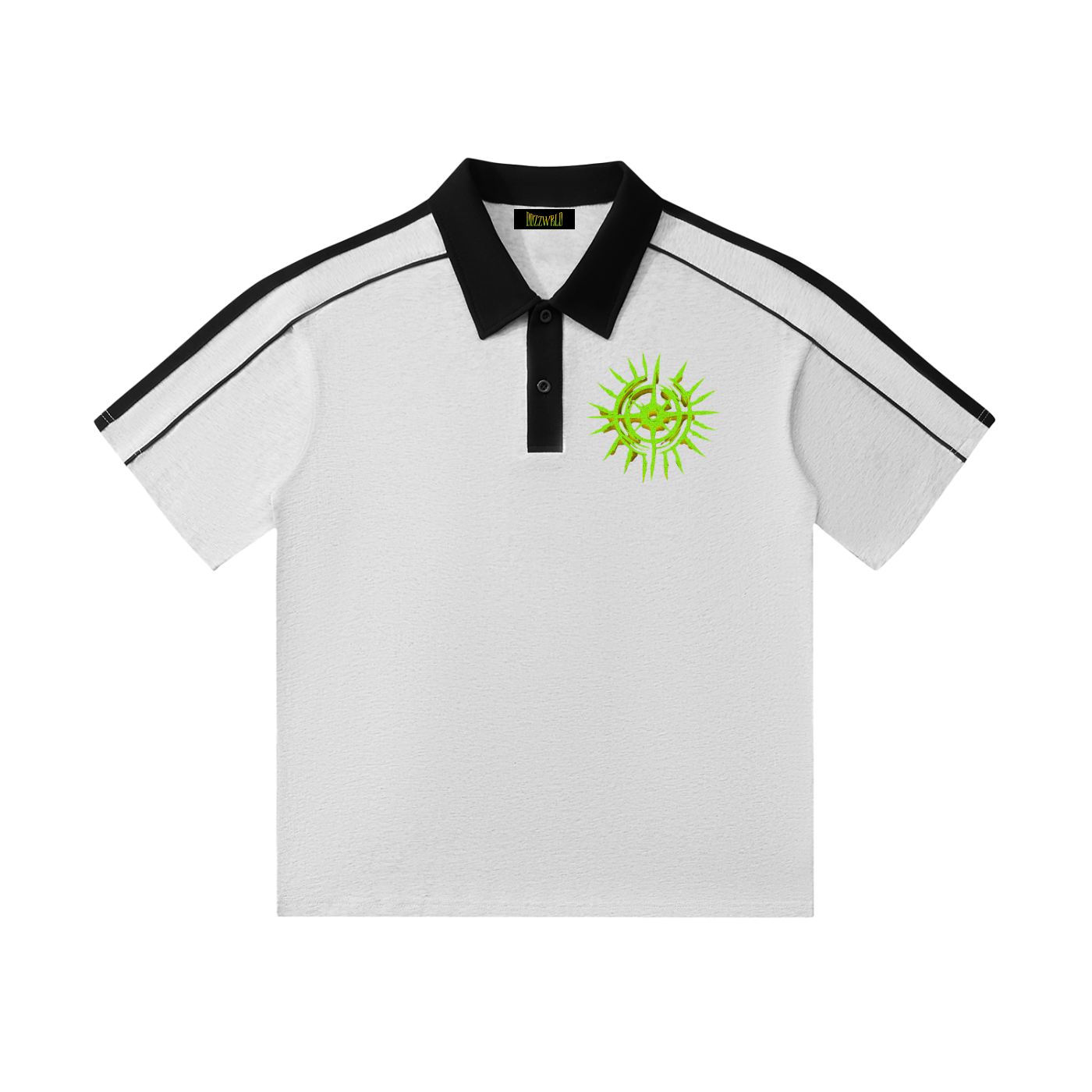 Ddzzwrld Contrast Collar Short-Sleeve Polo Shirt