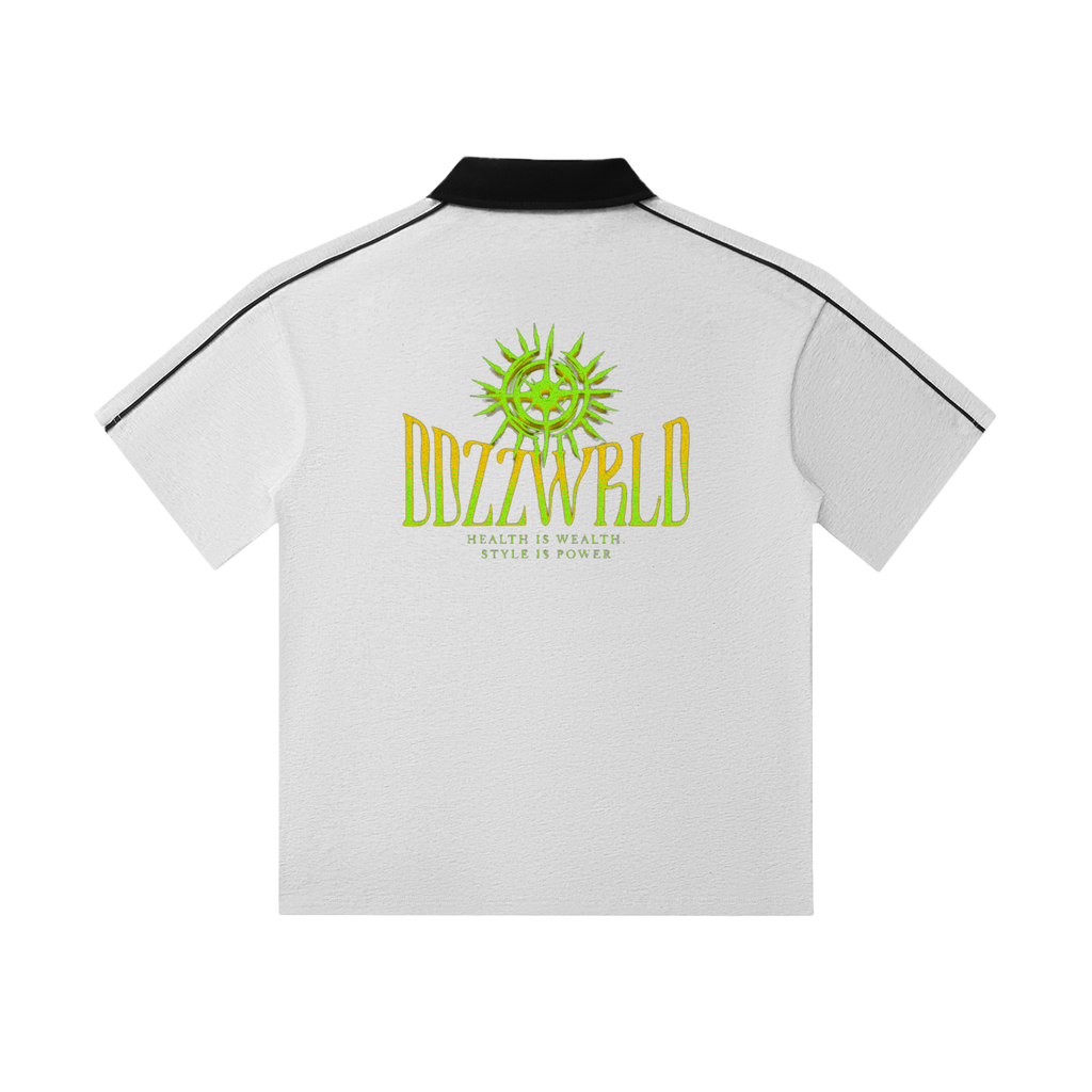 Ddzzwrld Contrast Collar Short-Sleeve Polo Shirt