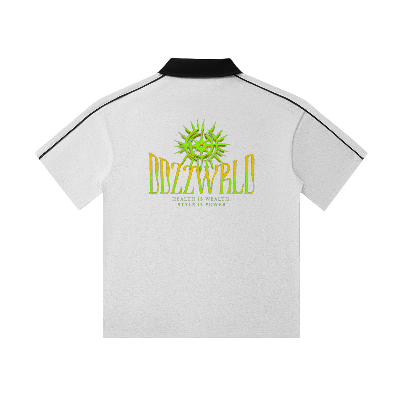 Ddzzwrld Contrast Collar Short-Sleeve Polo Shirt