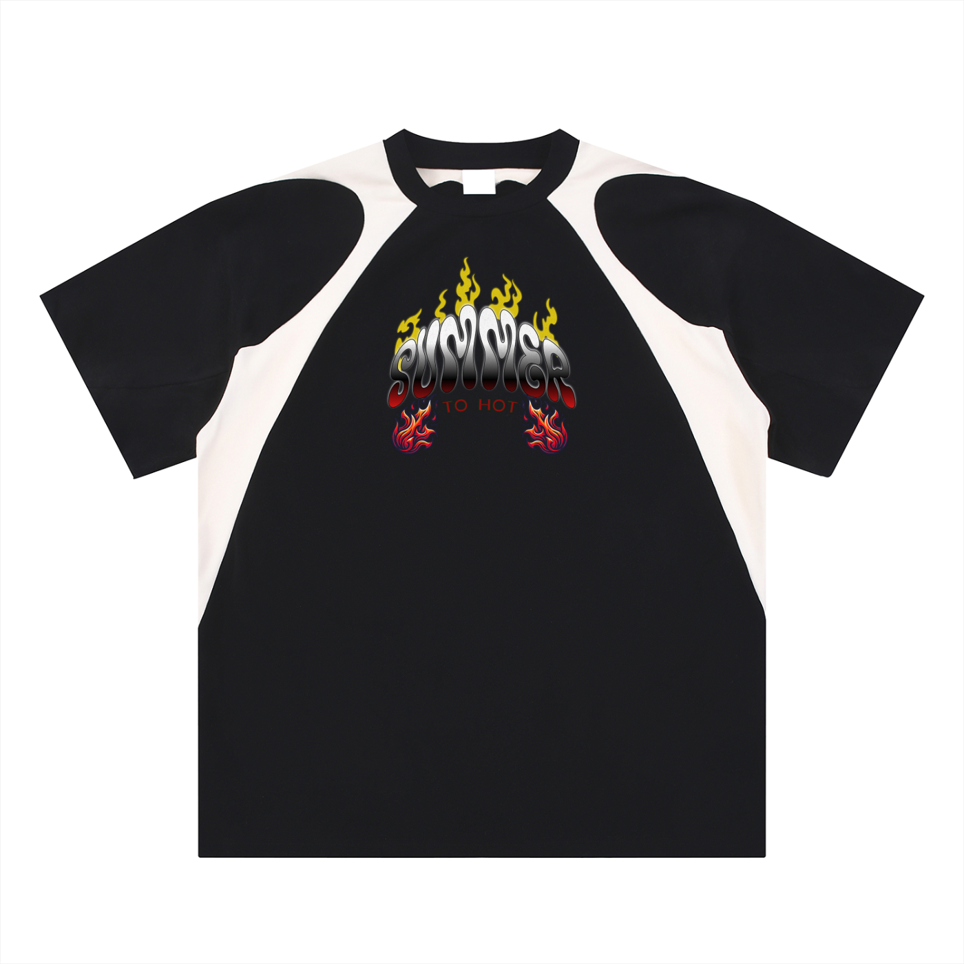 Contrast Panel Cotton T-Shirt