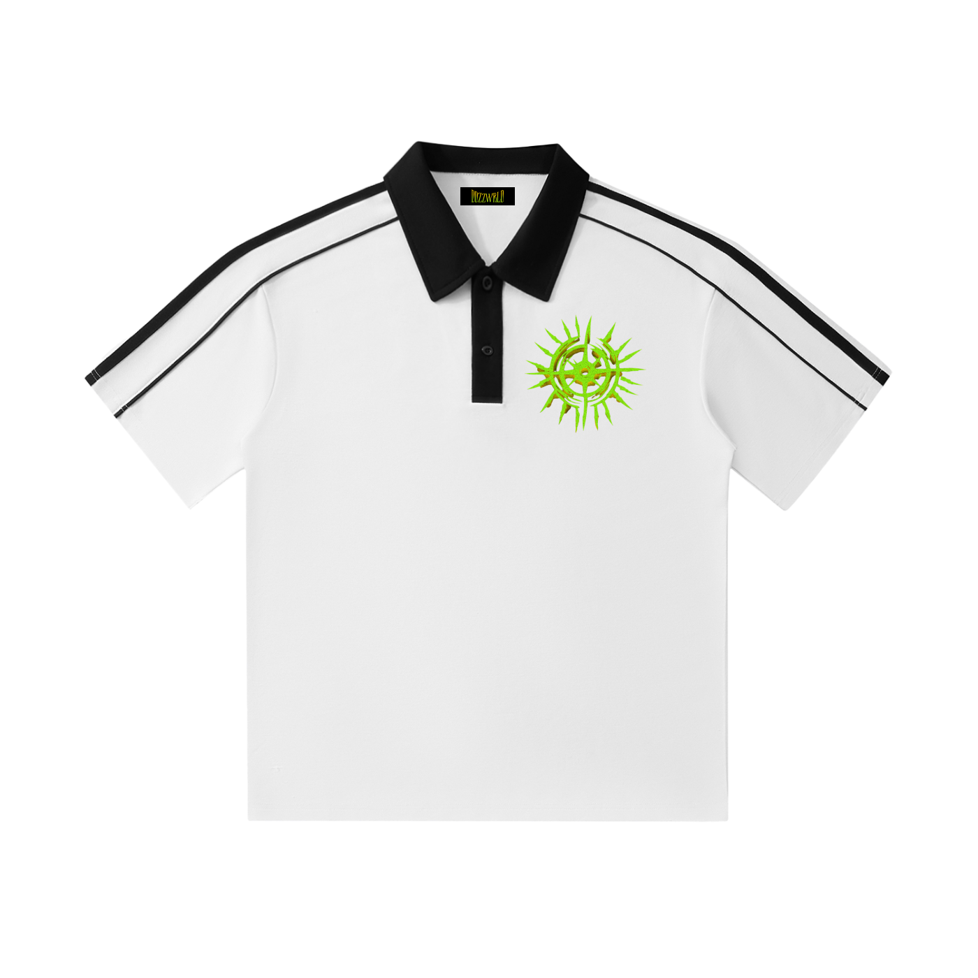 Ddzzwrld Contrast Collar Short-Sleeve Polo Shirt