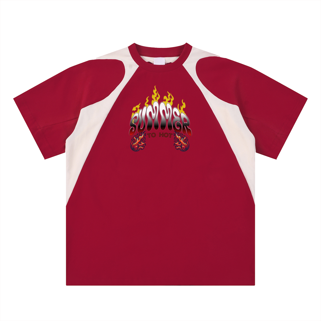 Contrast Panel Cotton T-Shirt