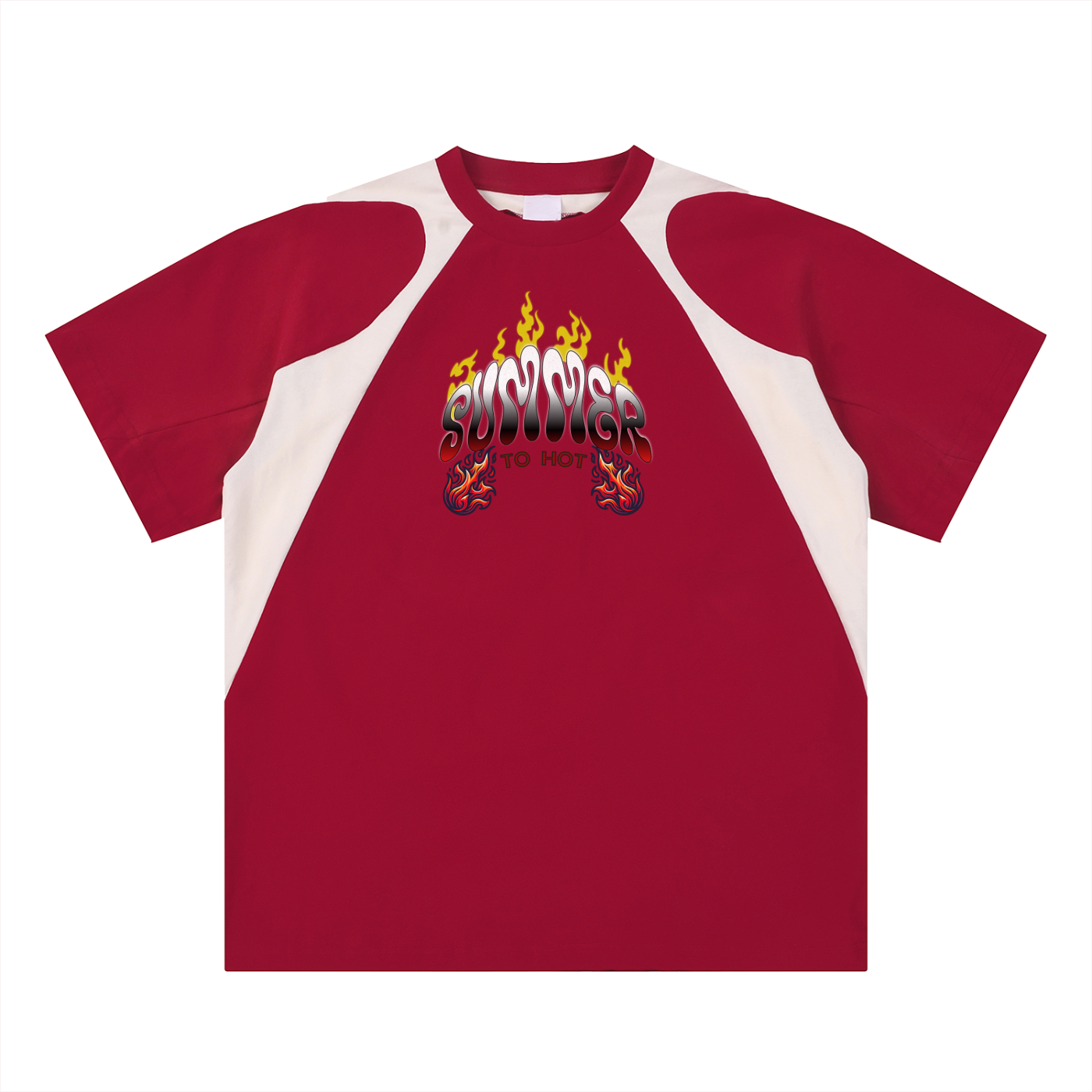 Contrast Panel Cotton T-Shirt