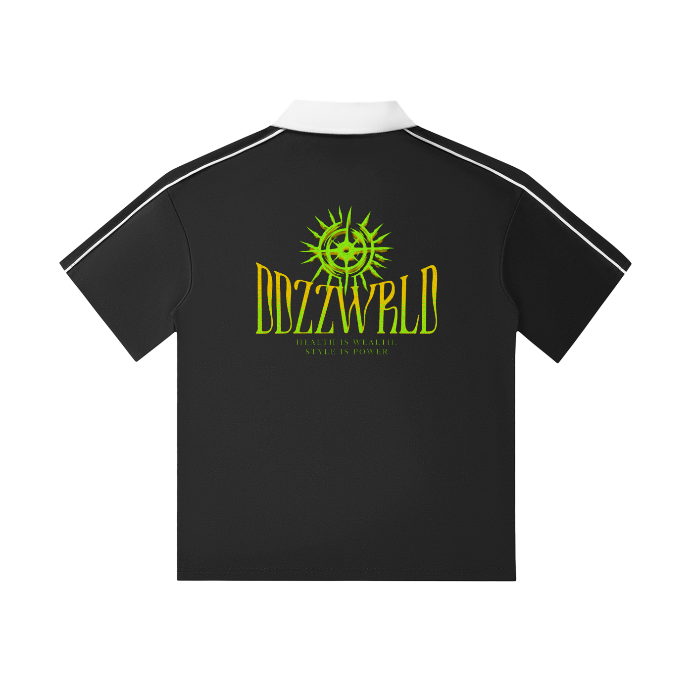 Ddzzwrld Contrast Collar Short-Sleeve Polo Shirt