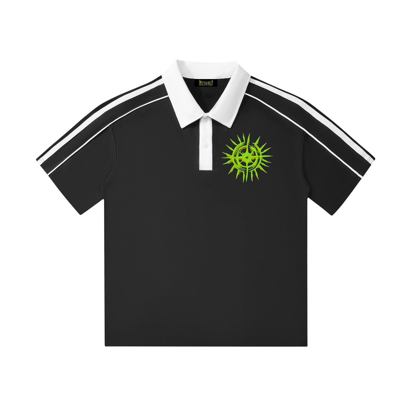 Ddzzwrld Contrast Collar Short-Sleeve Polo Shirt