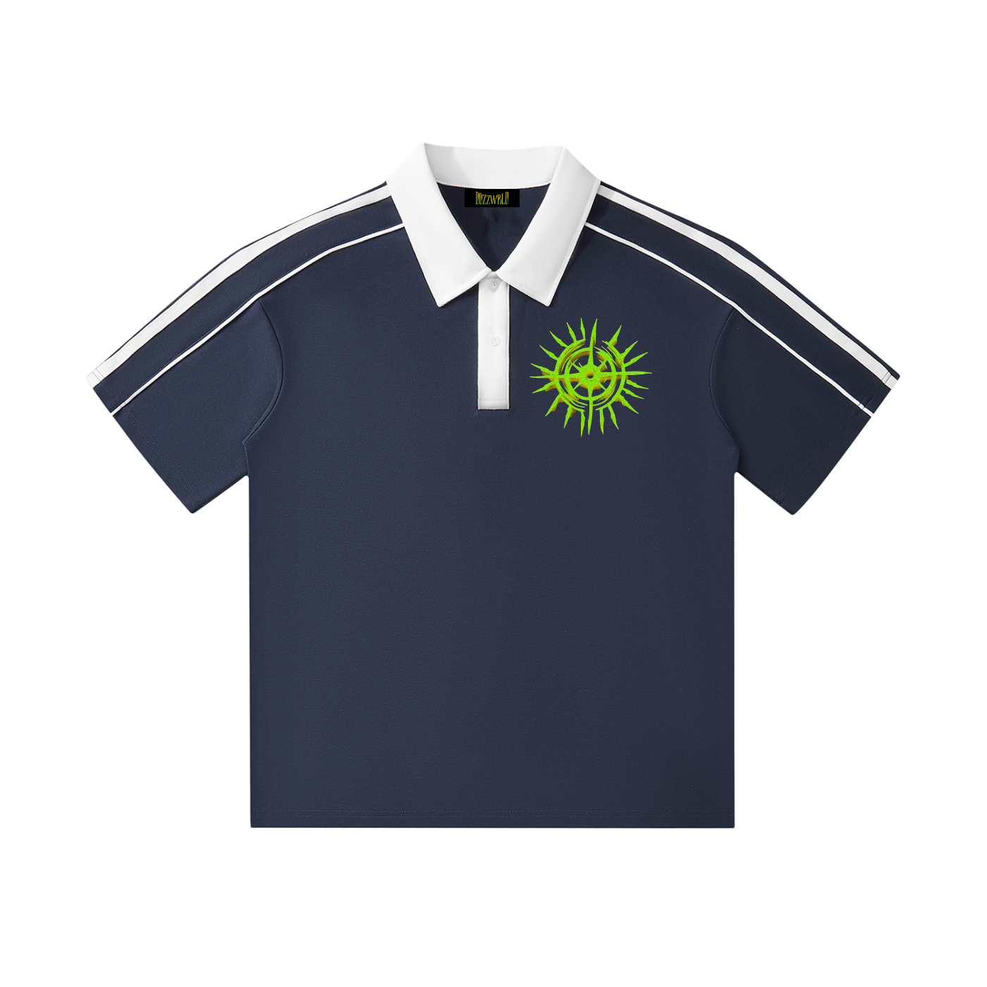 Ddzzwrld Contrast Collar Short-Sleeve Polo Shirt
