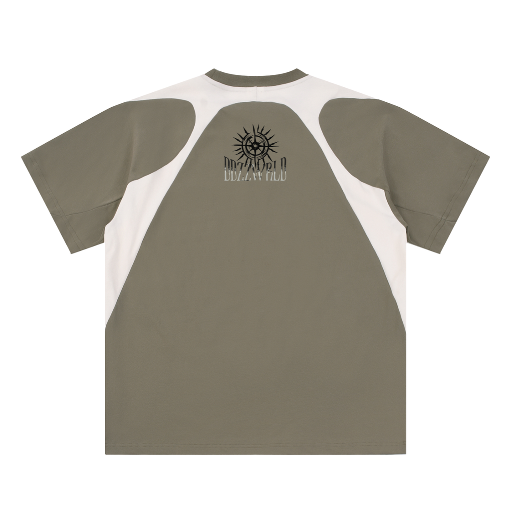 Contrast Panel Cotton T-Shirt