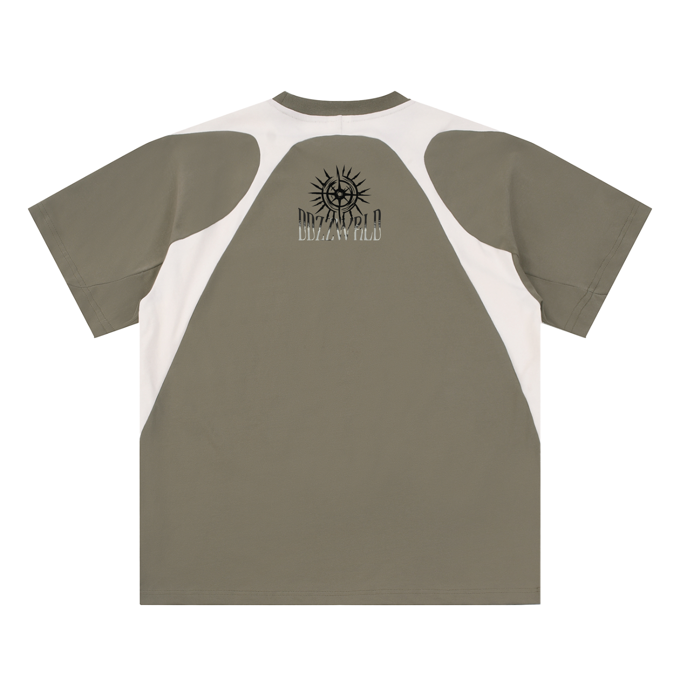 Contrast Panel Cotton T-Shirt