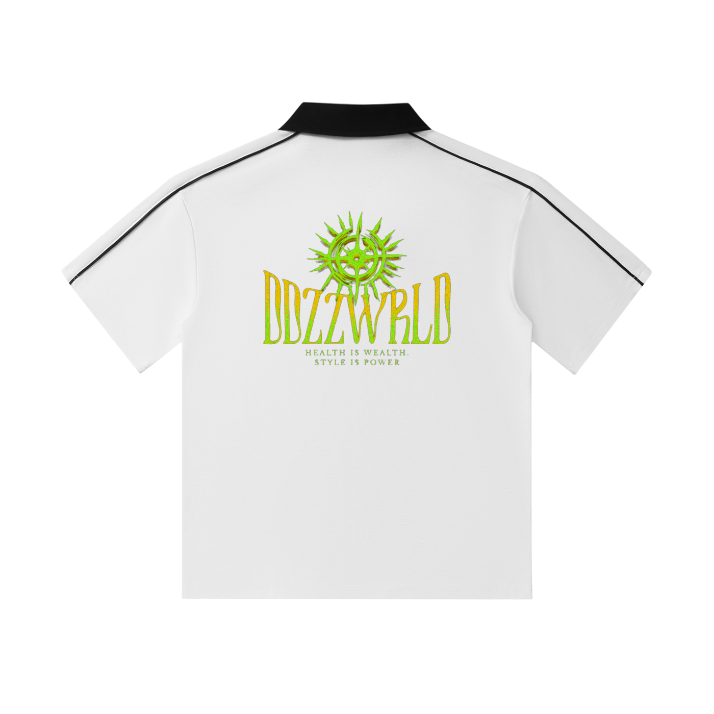 Ddzzwrld Contrast Collar Short-Sleeve Polo Shirt