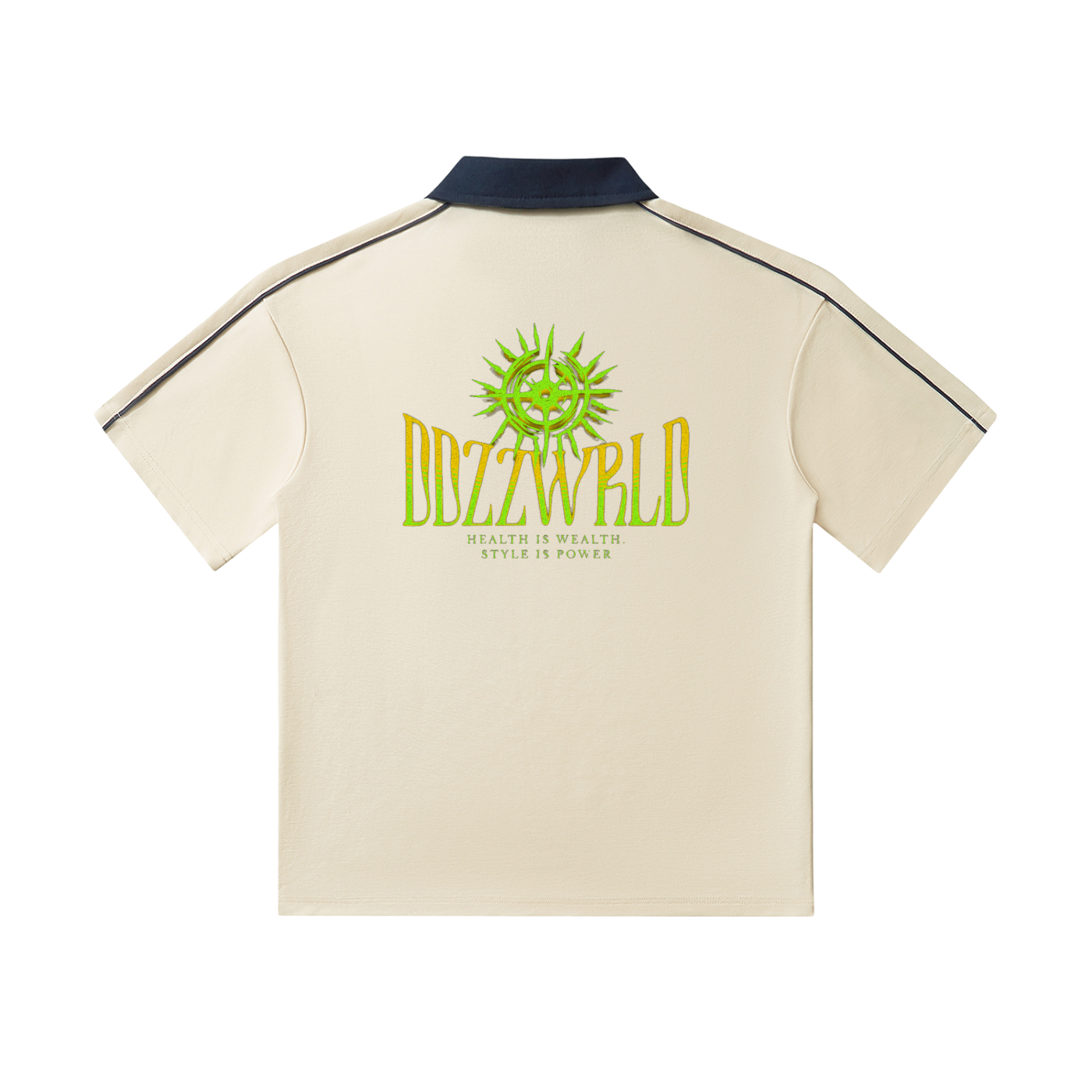 Ddzzwrld Contrast Collar Short-Sleeve Polo Shirt