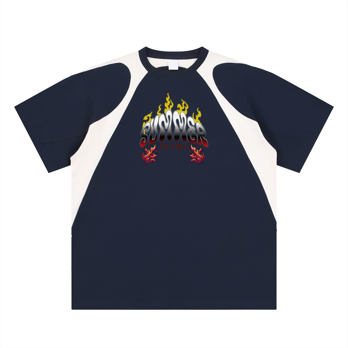 Contrast Panel Cotton T-Shirt