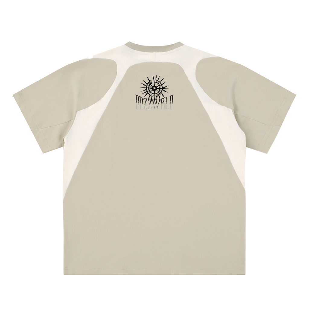 Contrast Panel Cotton T-Shirt
