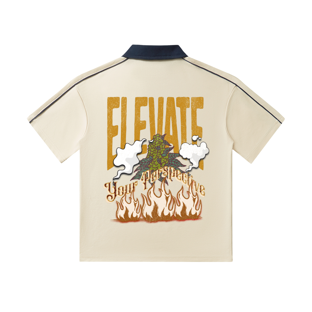 ELEVATE Contrast Collar Short-Sleeve Polo Shirt