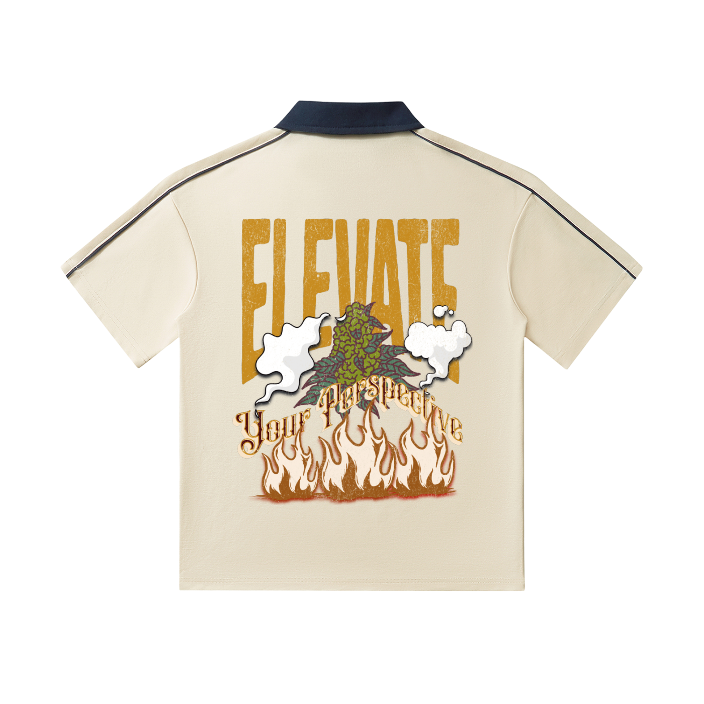 ELEVATE Contrast Collar Short-Sleeve Polo Shirt