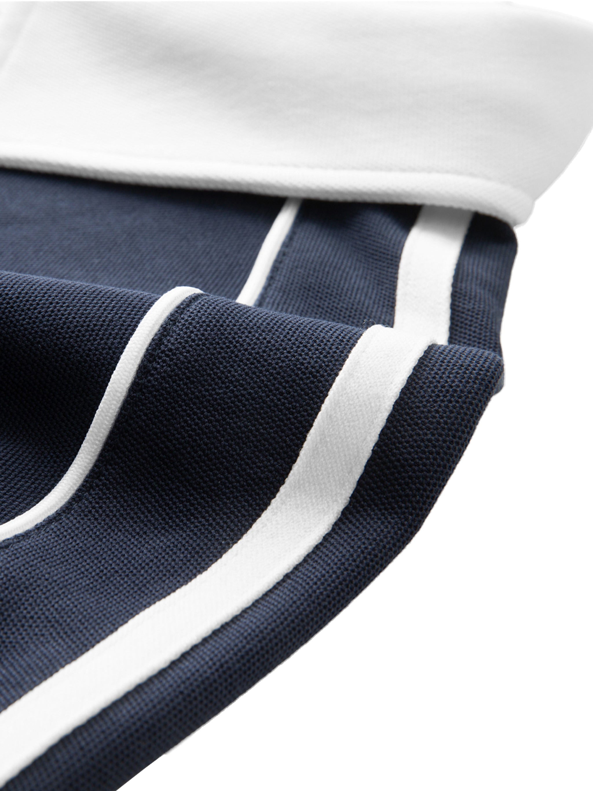 Ddzzwrld Contrast Collar Short-Sleeve Polo Shirt
